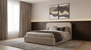 Anders Upholstered Queen Storage Lift Platform Bed Beige - 306037BEIQ