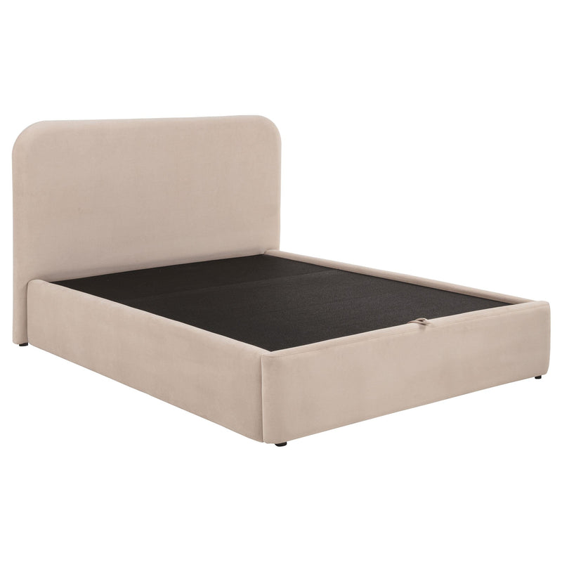 Anders Upholstered Queen Storage Lift Platform Bed Beige - 306037BEIQ