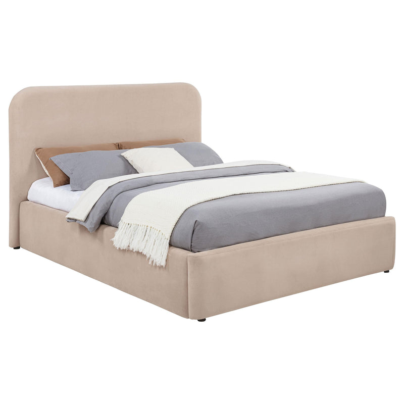 Anders Upholstered Queen Storage Lift Platform Bed Beige - 306037BEIQ