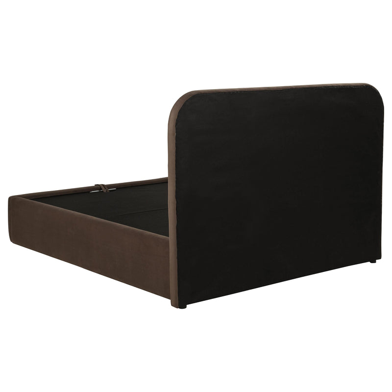 Anders Upholstered Queen Storage Lift Platform Bed Chocolate - 306037CHQ