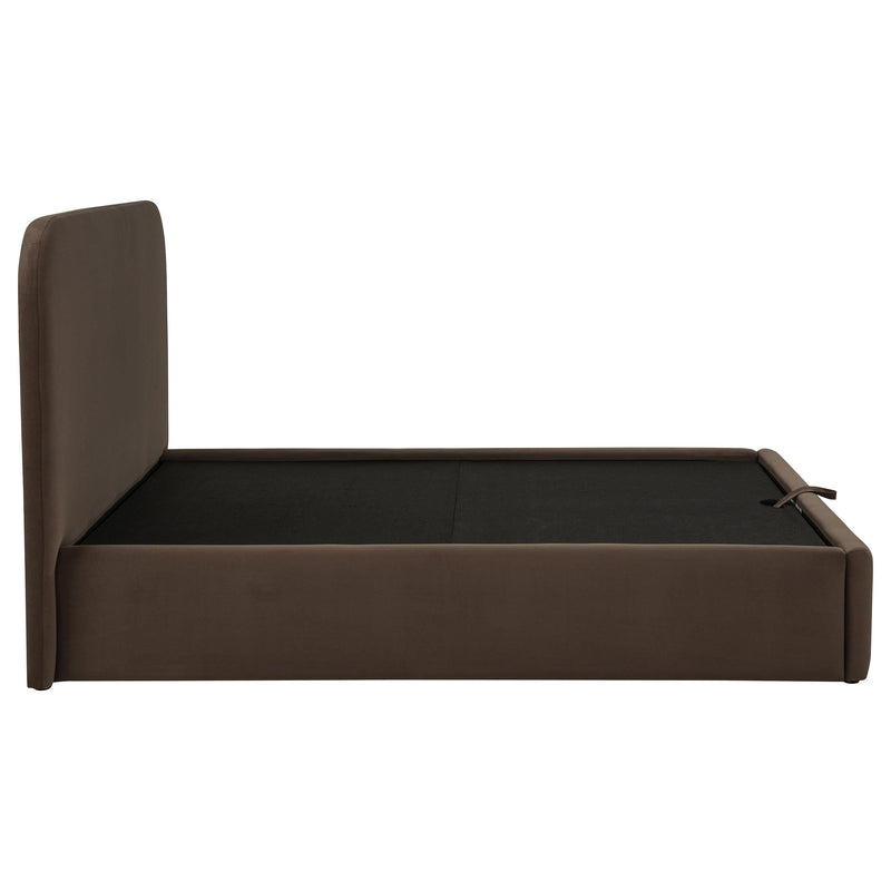 Anders Upholstered Queen Storage Lift Platform Bed Chocolate - 306037CHQ