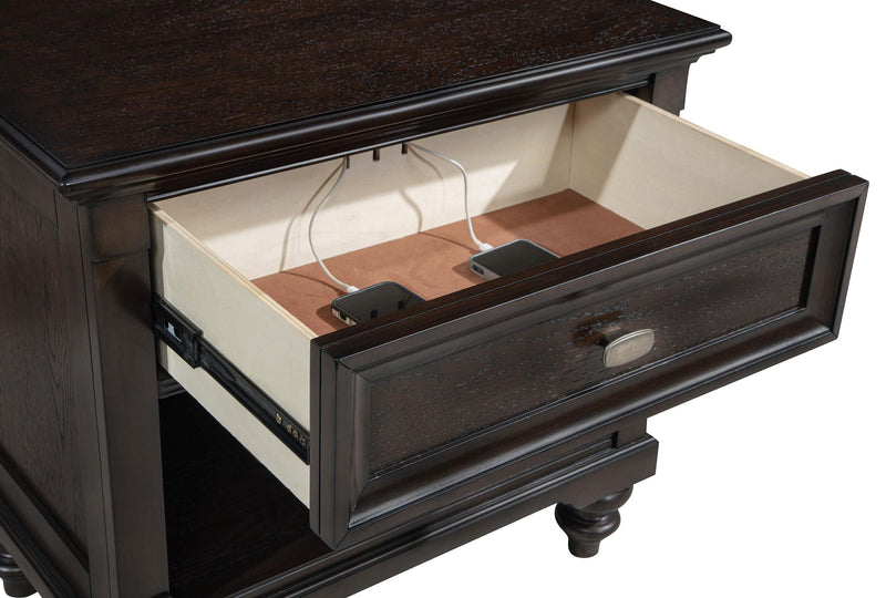 Andover 1-drawer Nightstand Bedside Table Dark Oak - 223632