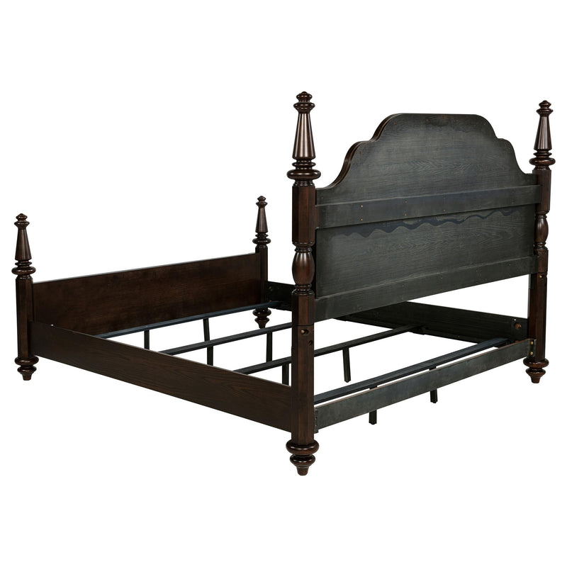 Andover 63-inch Four Poster Eastern King Bed Dark Oak - 223631KE