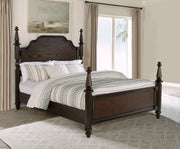 Andover 63-inch Four Poster Queen Bed Dark Oak - 223631Q