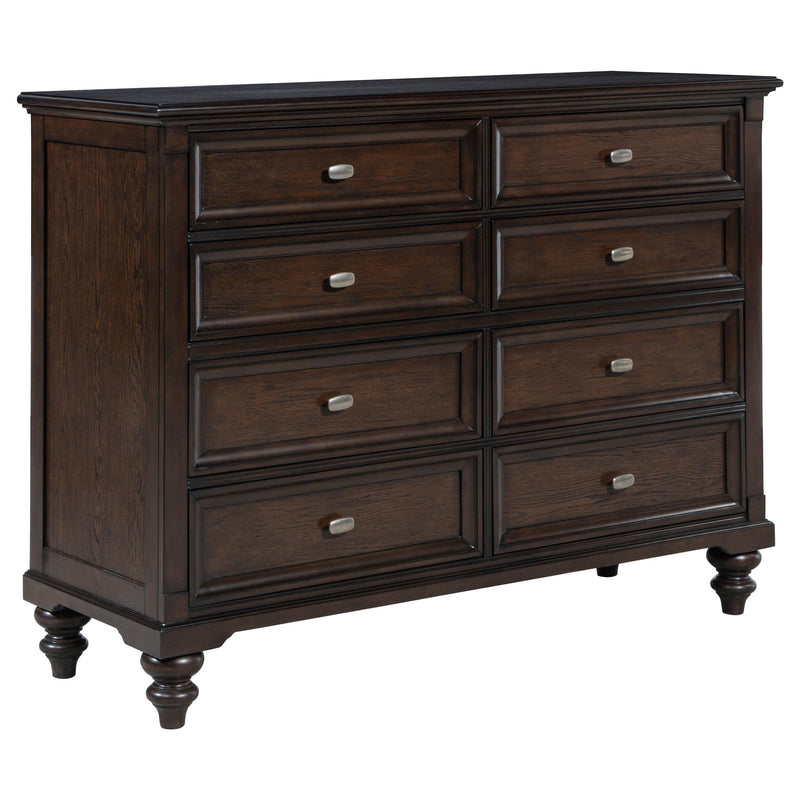 Andover 8-drawer Dresser Cabinet Dark Oak - 223633