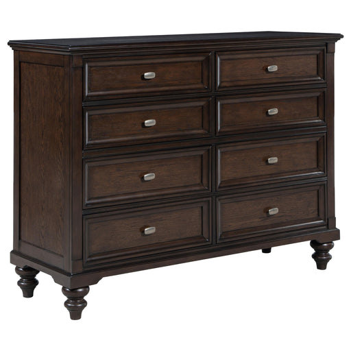 Andover 8-drawer Dresser Cabinet Dark Oak - 223633