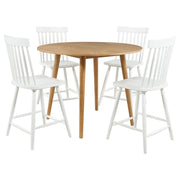 Andrews 5-piece Round Counter Dining Set Light Ash and White - 122508-S5W