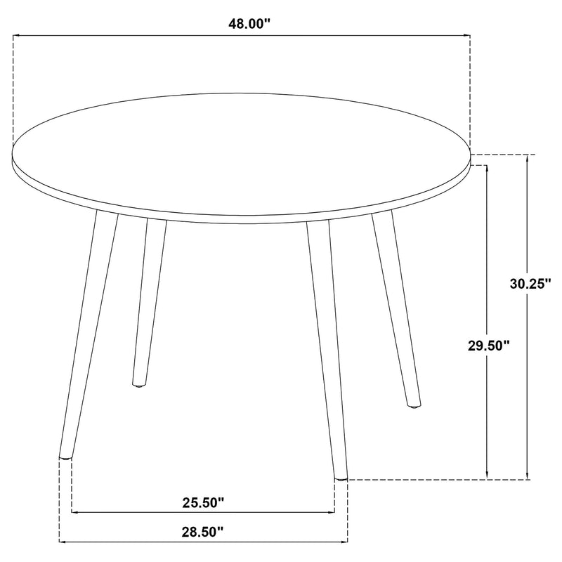 Andrews 5-piece Round Dining Table Set Light Ash and Black - 122500-S5B