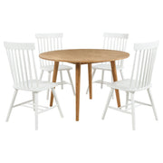 Andrews 5-piece Round Dining Table Set Light Ash and White - 122500-S5W