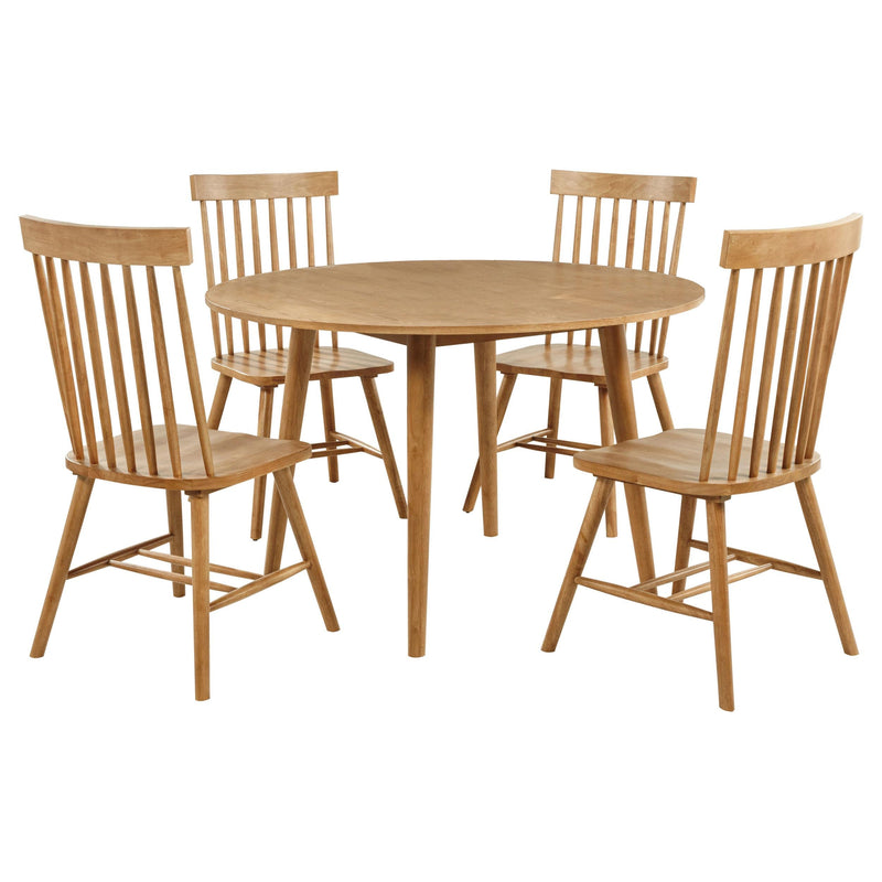Andrews 5-piece Round Wood Dining Room Table Set Light Ash - 122500-S5