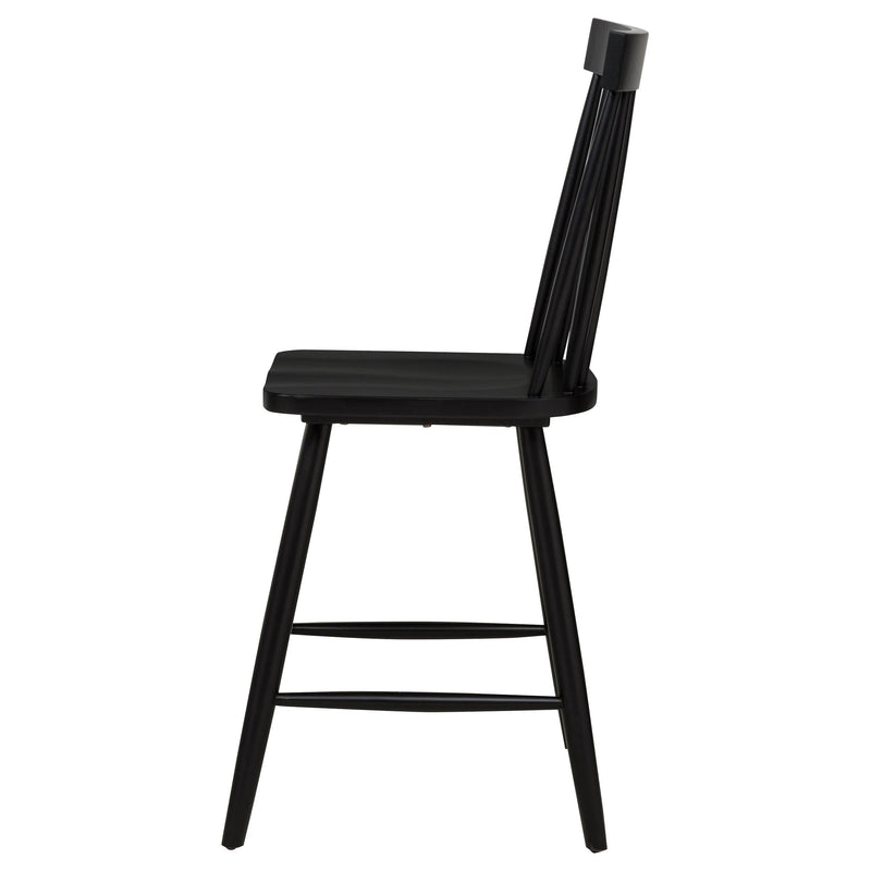 Andrews Windsor Counter Height Dining Side Chair Black (Set of 2) - 122509BLK