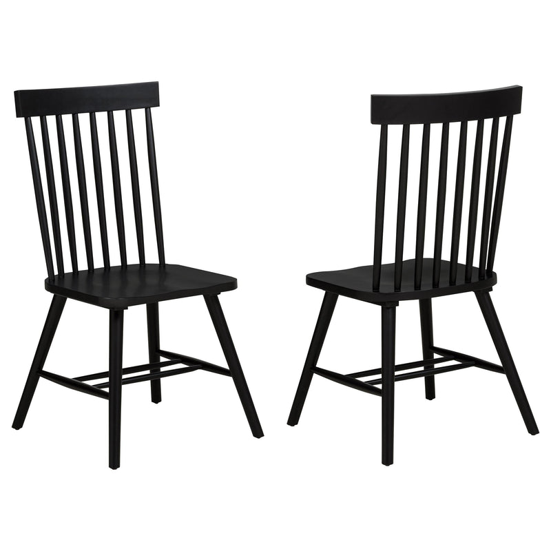 Andrews Windsor Spindle Back Dining Side Chair Black (Set of 2) - 122502BLK