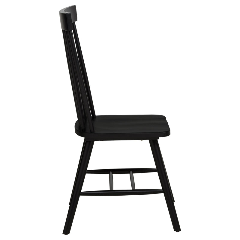 Andrews Windsor Spindle Back Dining Side Chair Black (Set of 2) - 122502BLK