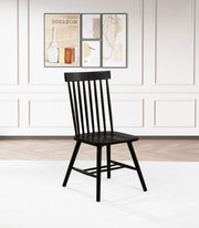 Andrews Windsor Spindle Back Dining Side Chair Black (Set of 2) - 122502BLK