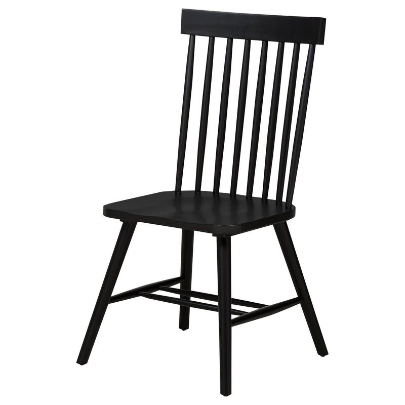 Andrews Windsor Spindle Back Dining Side Chair Black (Set of 2) - 122502BLK