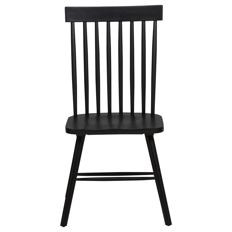 Andrews Windsor Spindle Back Dining Side Chair Black (Set of 2) - 122502BLK