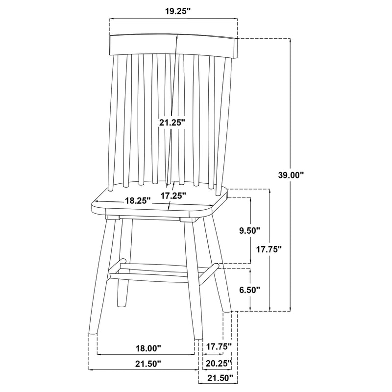 Andrews Windsor Spindle Back Dining Side Chair Light Ash (Set of 2) - 122502