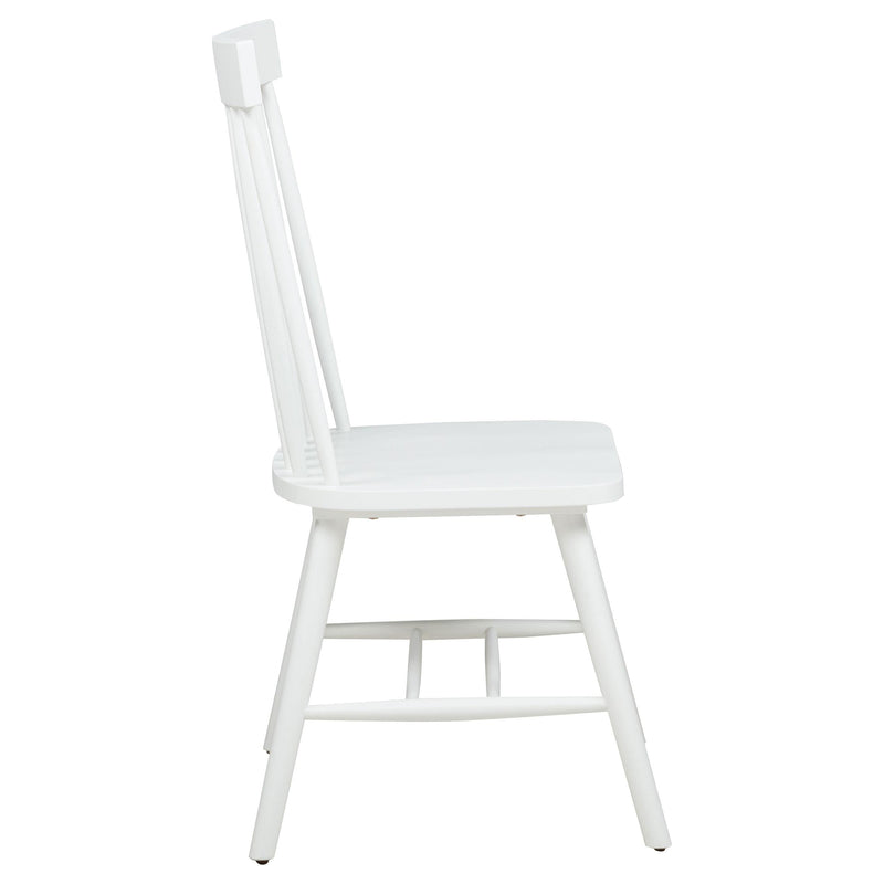 Andrews Windsor Spindle Back Dining Side Chair White (Set of 2) - 122502WHT