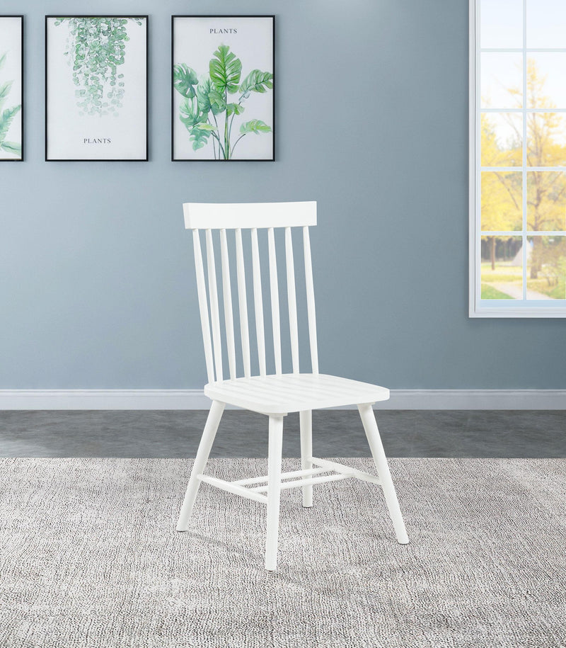 Andrews Windsor Spindle Back Dining Side Chair White (Set of 2) - 122502WHT
