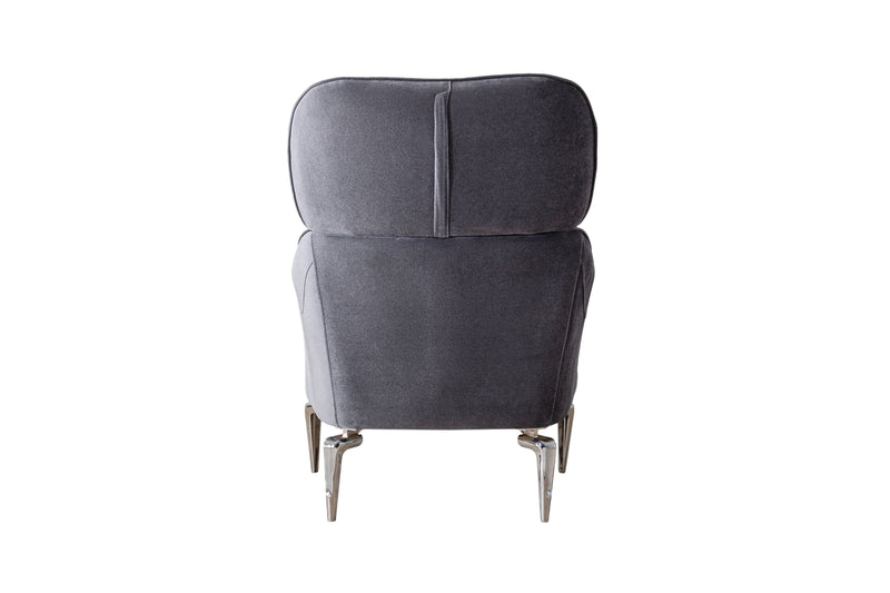 Angela Gray Velvet Sofa Living Room Set