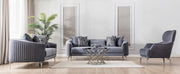 Angela Gray Velvet Sofa 91" & Loveseat 71" - DMV FurnitureLiving Room Set