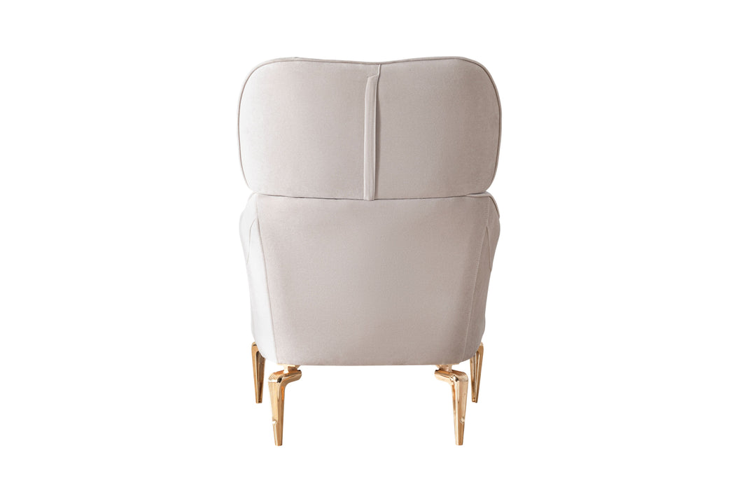 Angela Ivory Velvet Living Room Set