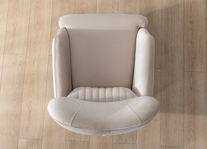 Angela Ivory Velvet Living Room Set
