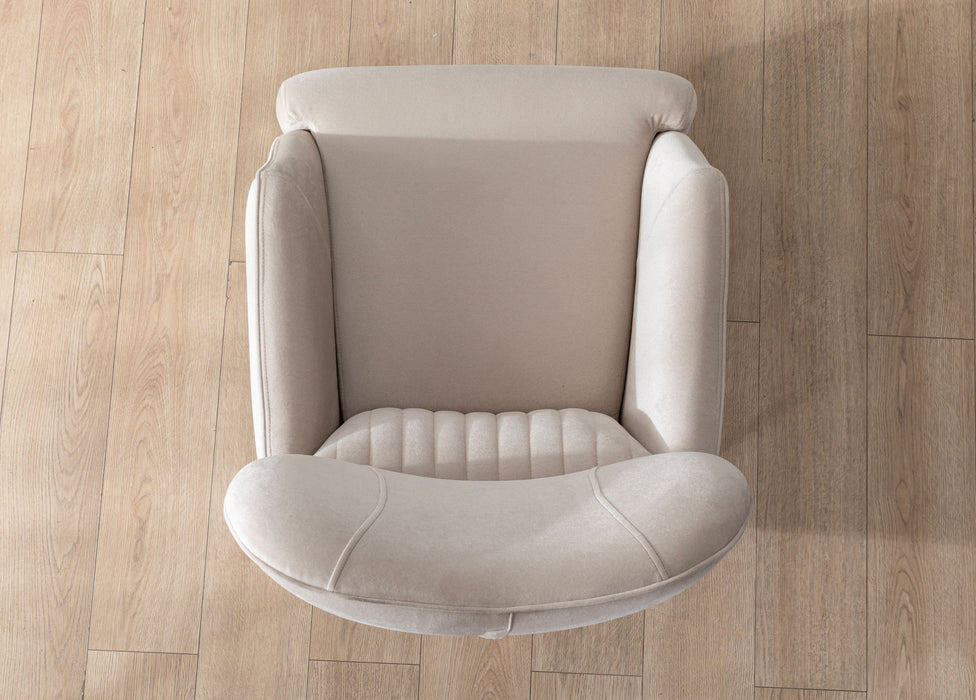 Angela Ivory Velvet Living Room Set