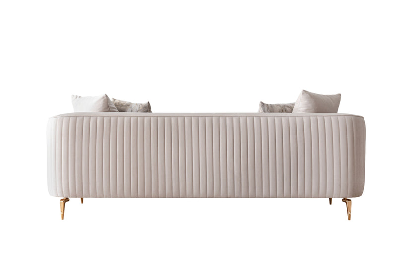 Angela Ivory Velvet Living Room Set