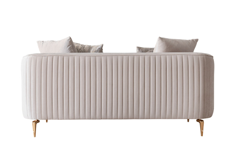 Angela Ivory Velvet Living Room Set