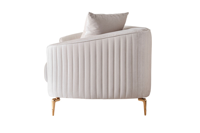 Angela Ivory Velvet Living Room Set
