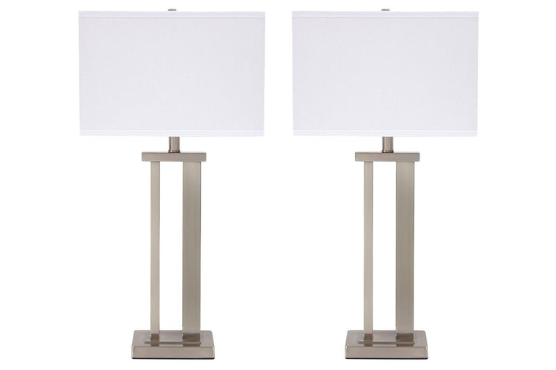 Aniela Silver Finish Table Lamp (Set of 2) - DMV FurnitureTable Lamp Pair