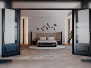 Anka Bedroom (Queen Frame With Headboard & Dresser With Mirror & Ottoman & 2 Nightstand & Bench) - 200-GAB-ANK-QB-SET