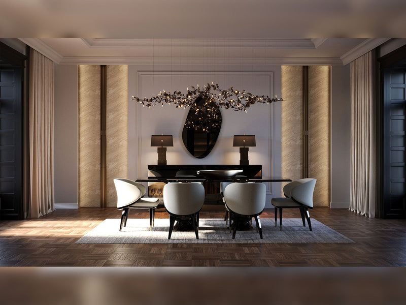 Anka Diningroom (Consol With Mirror & Dining Table & 6 Dining Chair) - 200-GAB-ANK-DT-6-SET