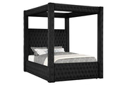 Annabelle Black Velvet King Canopy Bed - DMV FurnitureKing Bed