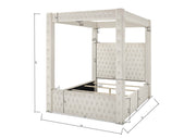 Annabelle Black Velvet King Canopy Bed - DMV FurnitureKing Bed