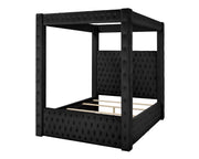 Annabelle Black Velvet Queen Canopy Bed - DMV FurnitureQueen Bed