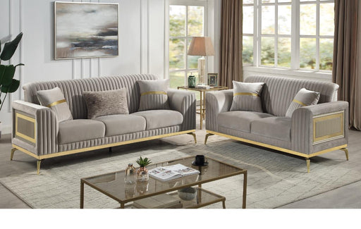 Antigua 2 Pc Living Room Set in Taupe - Antigua 2 Pc Living Room Set in Taupe