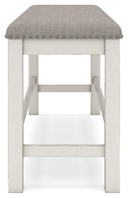 Antique White Robbinsdale Counter Height Dining Table and 2 Barstools and Bench - PKG016726