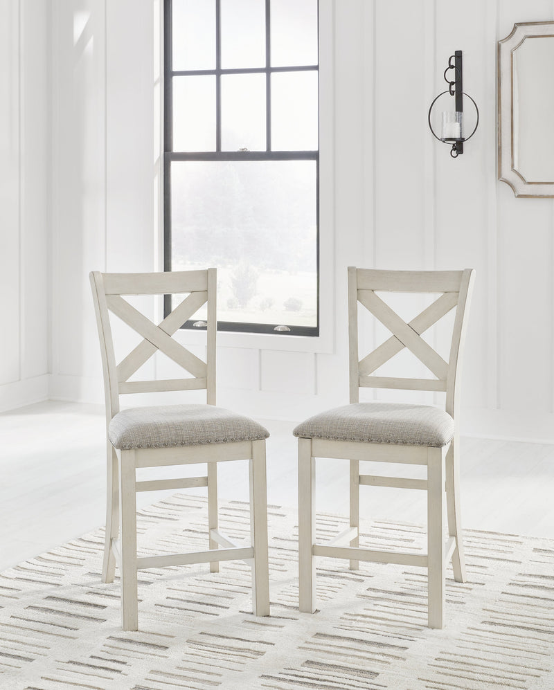 Antique White Robbinsdale Counter Height Dining Table and 8 Barstools - PKG016725