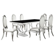 Antoine 7-piece Rectangular Glass Top Dining Set Chrome - 107871-S7