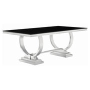 Antoine 7-piece Rectangular Glass Top Dining Set Chrome - 107871-S7