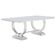 Antoine 7-piece Rectangular Glass Top Dining Table Set White - 108811-S7W