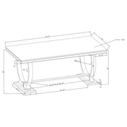 Antoine Rectangular 95-inch Glass Top Dining Table White - 108811