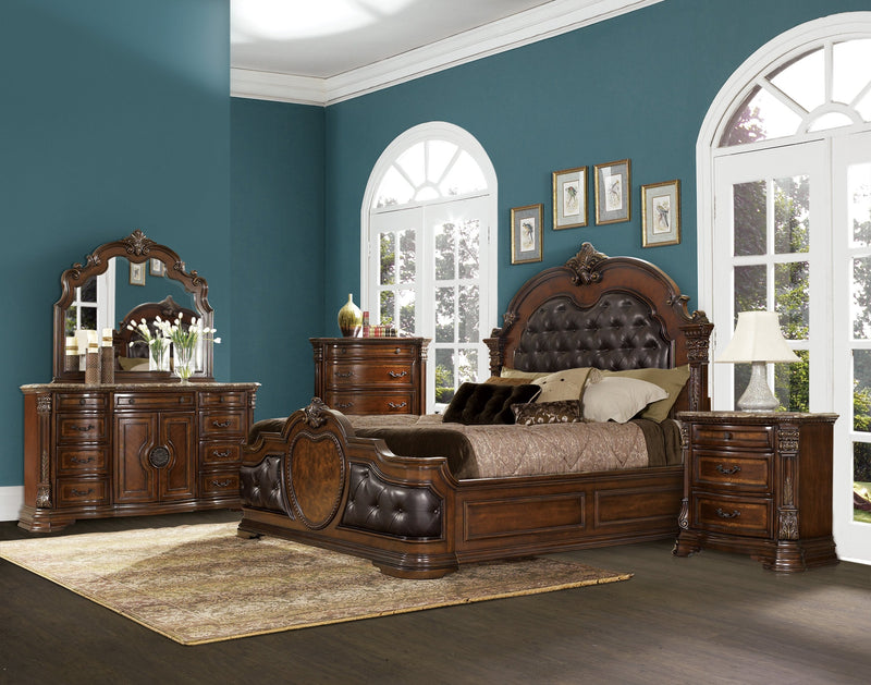 Antoinetta Cherry King Panel Bed - DMV FurnitureKing Bed