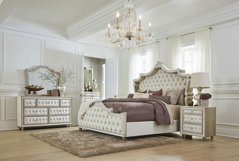 Antonella 5-piece Eastern King Bedroom Set Ivory  - 223521KE-S5