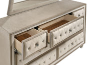 Antonella 7-drawer Upholstered Dresser Ivory and Camel - 223523