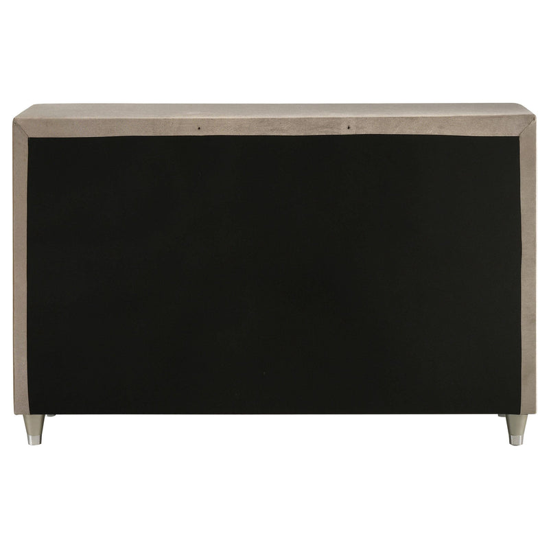 Antonella 7-drawer Upholstered Dresser Ivory and Camel - 223523