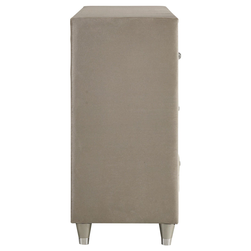 Antonella 7-drawer Upholstered Dresser Ivory and Camel - 223523