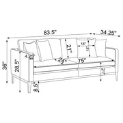 Apperson 2-piece Upholstered Track Arm Sofa Set Light Grey - 508681-S2